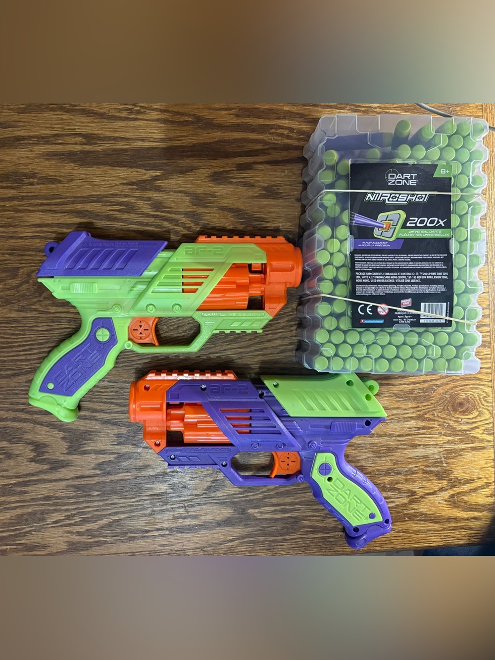 Kids Foam Blaster Twin Pack with Green & Purple Blasters